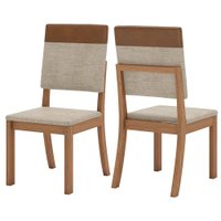 Kit 2 Cadeiras Milla Plus Corano Caramelo Suede Creme Henn