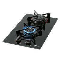 Cooktop G&aacute;s 2 bocas Mesa Vidro Fit Line Fischer