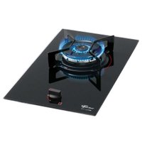 Cooktop a G&aacute;s 1 Boca Tripla Chama Mesa Vidro Fit Line Fischer