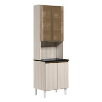 Paneleiro Duplo 4P Vidro 70cm MDF Kali 18340 Bianco Toq Bianco Toq Nicioli