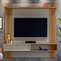 Painel para TV Até 60 Polegadas Frutos Amêndoa/Titânio - Pnr Móveis