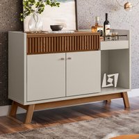 Balcão Buffet Deacon 2 Portas 1 Gaveta com Espelho Freijó/Off White - Pnr Móveis