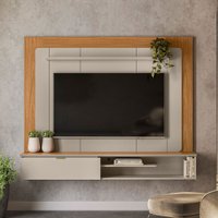 Painel para TV Até 65 Polegadas Soon 1 Porta Nature/Off White - Pnr Móveis