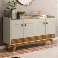 Balcão Buffet Chaud 4 Portas 2 Prateleiras Nature/Off White - Pnr Móveis