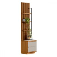 Estante para Livros Colina 3 Prateleiras 1 Porta Nature/Off White - Pnr Móveis