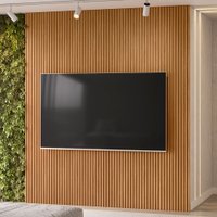 Painel para TV Até 85 Polegadas Arconte Ripado 100% Mdf Nature Fosco - Pnr Móveis
