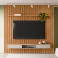 Painel para TV Até 75 Polegadas Sydnei 2 Portas 260 Cm Nature/Off White - Pnr Móveis