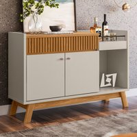 Balcão Buffet Deacon 2 Portas 1 Gaveta com Espelho Nature/Off White - Pnr Móveis