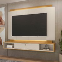 Painel para TV Até 75 Polegadas Havana 1 Porta com Led Tauri/Off White Fosco - Linea Brasil
