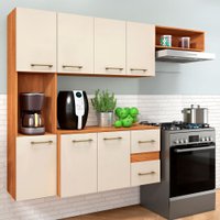 Cozinha Compacta Gianna 7 Portas 2 Gaveta Cinamomo/Off White - Pnr Móveis