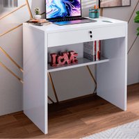 Mesa Escrivaninha Tesla 1 Gaveta Branco - J&a Móveis