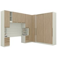 Quarto Casal Modulado 6 Pecas Seletto Areia Jequitiba Henn