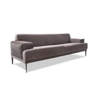 Sofá 4 Lugares Vito Veludo Cinza 250 cm