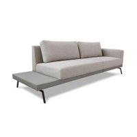 Sofá 3 Lugares Matteo com Mesa de Apoio Esquerda Linho Bege 240 cm