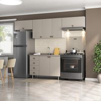 Cozinha Compacta Maranello 100% MDF 7 Portas 4 Gavetas Bege