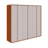 Guarda-Roupa Casal Loop 100% MDF 6 Portas 6 Gavetas Frassino e Off White