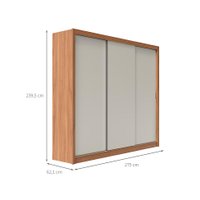 Guarda-Roupa Casal Montclair Flex 3 Portas 6 Gavetas Off White e Canela