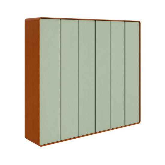 Guarda-Roupa Casal Loop 100% MDF 6 Portas 6 Gavetas Frassino e Sálvia