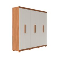 Guarda-Roupa Casal Memphis 6 Portas 3 Gavetas Off White e Canela