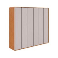 Guarda-Roupa Casal Loop 100% MDF 6 Portas 6 Gavetas Amêndoa e Off White