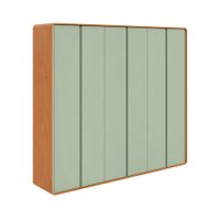 Guarda-Roupa Casal Loop 100% MDF 6 Portas 6 Gavetas Amêndoa e Sálvia