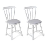 Conjunto com 2 Cadeiras Dalas Linho Cinza e Branco