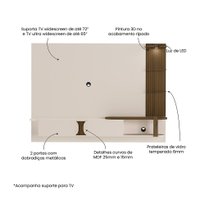 Painel para TV até 72 Polegadas Toronto Pinho e Off White