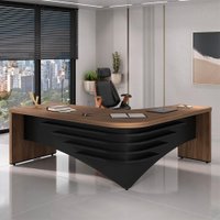 Mesa de Escritório Zamora Lado Esquerdo Nogal e Preto