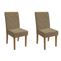 Conjunto com 2 Cadeiras Gardênia Bouclé Fendi e Canela