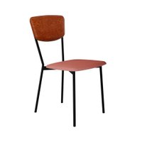 Cadeira Retrô Poliéster Rosa e Caramelo com Preto