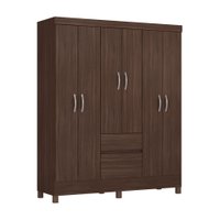 Guarda-Roupa Casal Flash 6 Portas 2 Gavetas Café