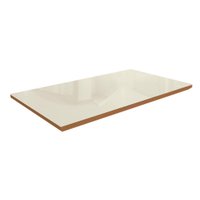 Tampo para Mesa de Jantar Kepp Vidro Off White e Canela 160 cm