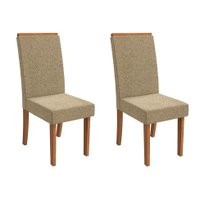 Conjunto com 2 Cadeiras Iris Bouclé Bege e Canela