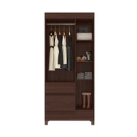 Guarda-Roupa Solteiro Wind 3 Portas 2 Gavetas Café