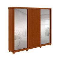 Guarda-Roupa Casal com Espelho Ollie com pés 3 Portas 6 Gavetas Frassino