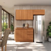 Cozinha Compacta Valence I 6 Portas 3 Gavetas Canela