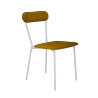 Cadeira Emília Poliéster Amarela e Branca