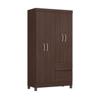 Guarda-Roupa Solteiro Lótus 4 Portas 2 Gavetas Café