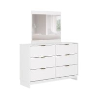 Cômoda com Espelho Talin 6 Gavetas Branca