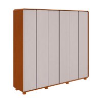 Guarda-Roupa Casal Loop com Pés 6 Portas 6 Gavetas Frassino e Off White