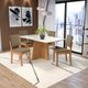 Conjunto de Mesa de Jantar Retangular com Tampo de Vidro Off White Lotus e 4 Cadeiras Luna Bouclé Fendi e Canela