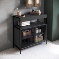 Gabinete de Banheiro Industrial Avis 2 PT Preto