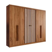 Guarda-Roupa Casal Vancouver Flex 6 Portas 3 Gavetas Freijó e Linho
