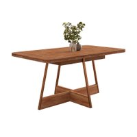 Mesa de Jantar Retangular com Tampo de MDP Átria Nogal e Rosê