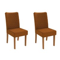 Conjunto com 2 Cadeiras Rosa Bouclé Terracota e Canela