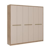 Guarda-Roupa Casal Belmont 6 Portas 3 Gavetas Noce e Off White