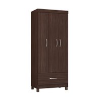 Guarda-Roupa Solteiro Prince 3 Portas 1 Gaveta Café