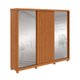 Guarda-Roupa Casal com Espelho Ollie com Pés 3 Portas 6 Gavetas Amêndoa