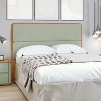 Cabeceira Queen Loop Bouclé Sálvia e Amêndoa
