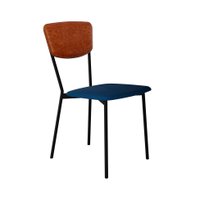 Cadeira Retrô Poliéster Azul e Caramelo